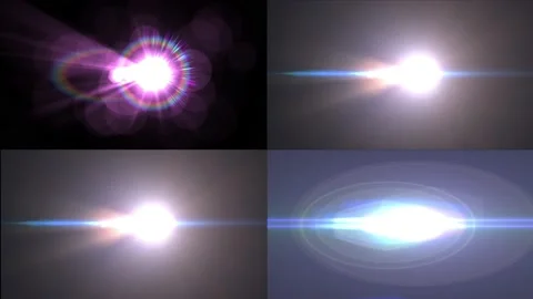 Set of Optical lens flash effect, 4K light beam, high quality and realistic 스톡 동영상 146177882