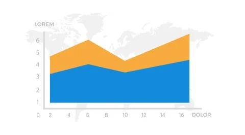 Set of orange and blue elements for infographic with world map presentation 스톡 일러스트