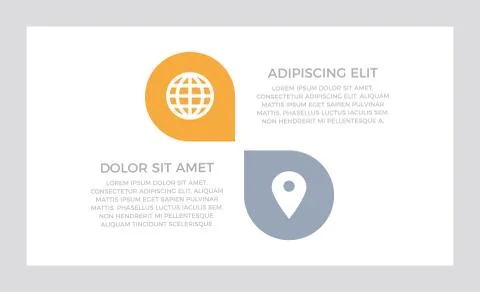 Set of orange and gray elements for infographic presentation slides with charts 스톡 일러스트