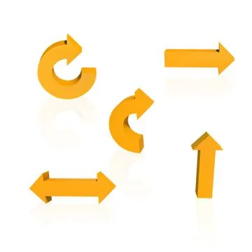 Set of orange arrows. Stock Illustration