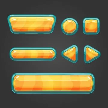 Set orange  button in cartoon style Illustrazione stock