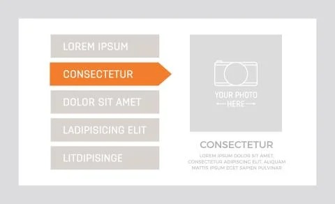Set of orange elements for infographic presentation slides with charts, graphs 스톡 일러스트