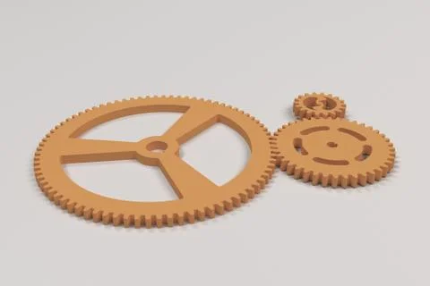 Set of orange gears and cogs on white background Stock Illustration