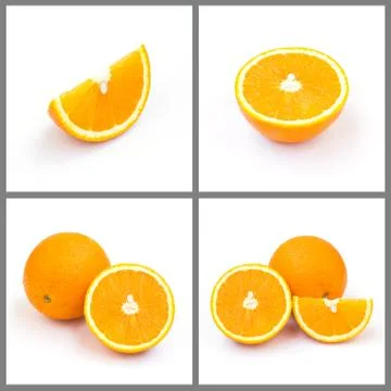 Set of orange isolated on white Foto stock
