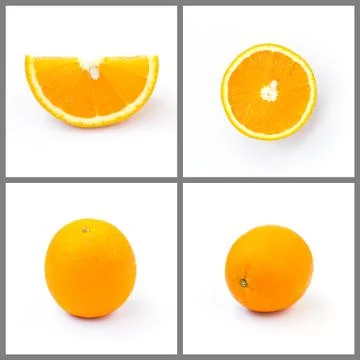 Set of orange isolated on white Stock Photos