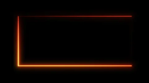 Set of orange laser borders rectangular shapes, 4k seamless loop animation Stock Footage 314141433