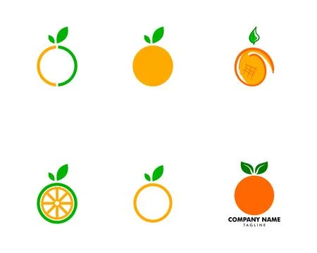Set Of Orange Logo Design Vector Icon Illustration Design Stock Illustration