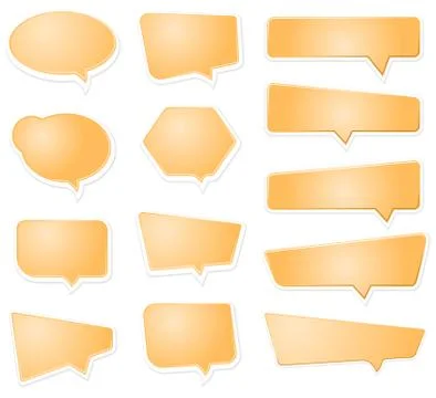 Set of orange speech bubble Stock Illustration