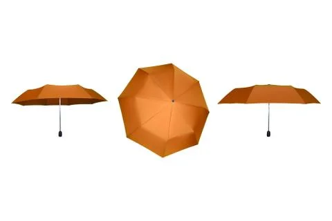 Set of orange umbrellas. Stock Illustration
