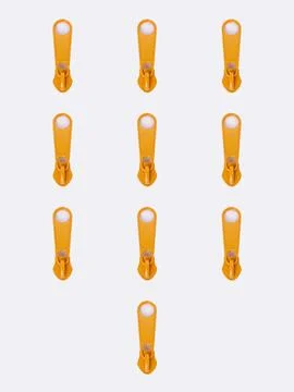 Set of orange zipper pulls 写真素材
