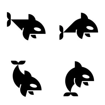 Set of Orca logo Stock Illustration