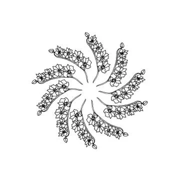 Set of orchids, hand-drawn. Isolated on white background. Stockillustratie