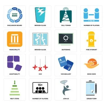 Set of order form, join us, next steps, vocabulary, adaptability, buffering,  Illustrazione stock gratuita