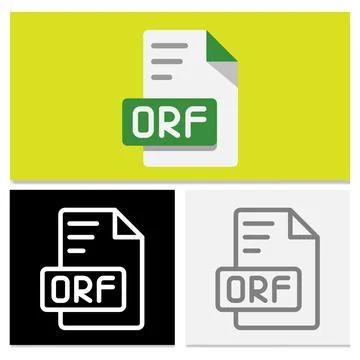 Set orf document file type icon Stock Illustration