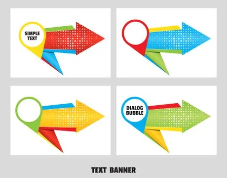 Set of origami arrow speech bubble. Map marker banner from paper origami arro イラスト素材