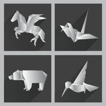 Set Of Origami Effects Stock Illustration