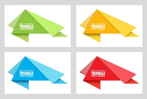 Set of origami triangular speech bubble for design of advertisement label Stock-Illustration