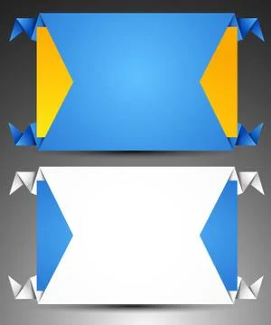 Set of origami web banners. Stock Illustration