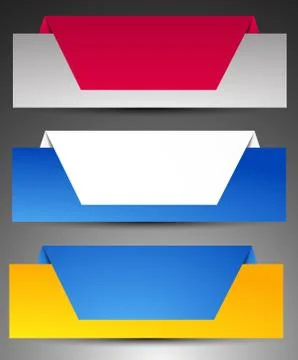 Set of origami web banners. Stock Illustration