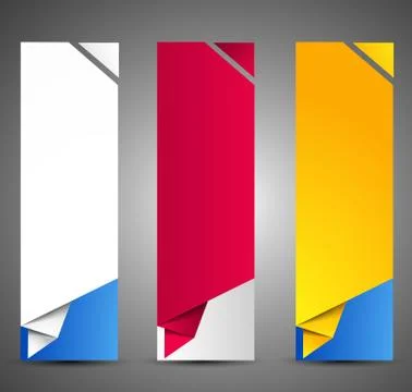 Set of origami web banners. Stock Illustration