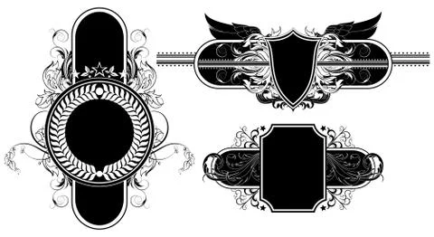 Set of ornamental elements Stock Illustration