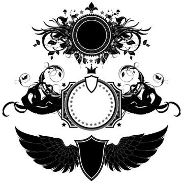 Set of ornamental elements Stock Illustration