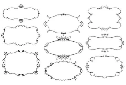 Set of Ornamental Frames Stock Illustration