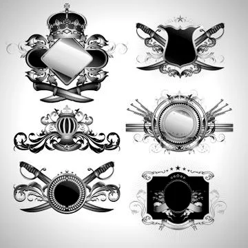 Set of ornamental labels Stock Illustration