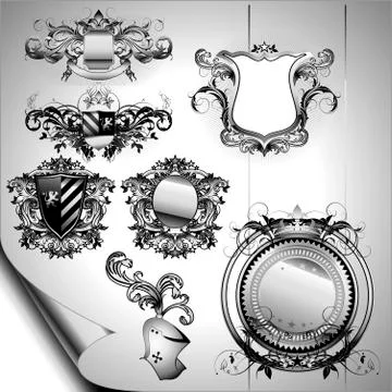 Set of ornamental labels Illustrazione stock