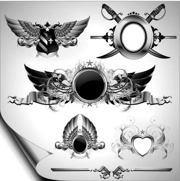 Set of ornamental labels Illustrazione stock