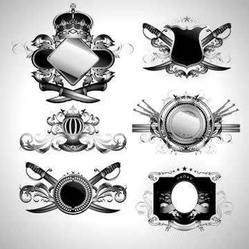 Set of ornamental labels Stock Illustration