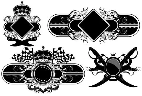 Set of ornamental labels Stock Illustration