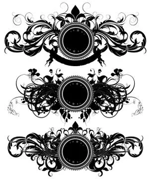 Set of ornamental shields Illustrazione stock