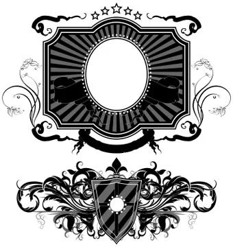 Set of ornamental shields Stock Illustration