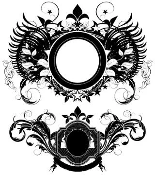Set of ornamental shields Stock Illustration