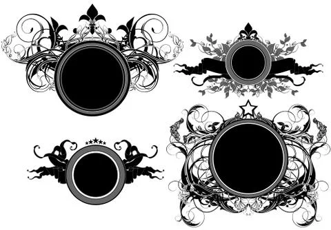 Set of ornamental shields Stock Illustration