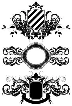 Set of ornamental shields Stock Illustration