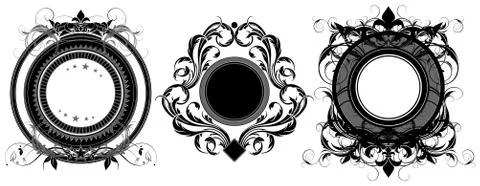 Set of ornamental shields Illustrazione stock