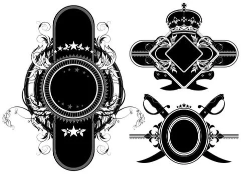 Set of ornamental shields Stock Illustration