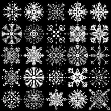 Set of ornamental snowflakes Illustrazione stock