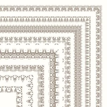 Set of ornate frames and borders Illustrazione stock