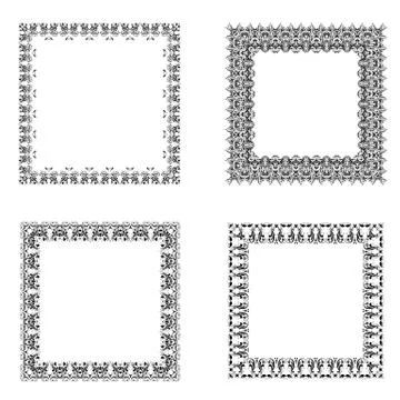 Set of ornate frames. Stock Illustration