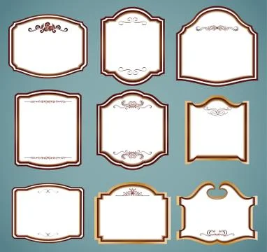 Set of ornate frames. Vector illustration Stock Illustration