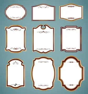 Set of ornate frames. Vector illustration Stock Illustration