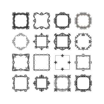 Set of ornate mandala frames and borders. Gothic lace tattoo. Celtic weave with 库存插图