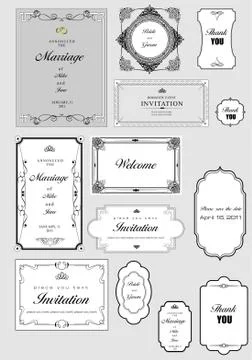 Set of ornate vector frames Stock Illustration