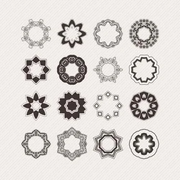 Set of ornate vector mandala borders and frames. Gothic lace tattoos. Celtic  库存插图