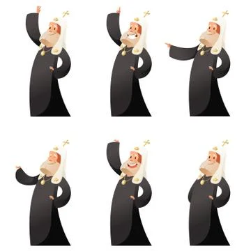 Set of orthodox priests Illustrazione stock