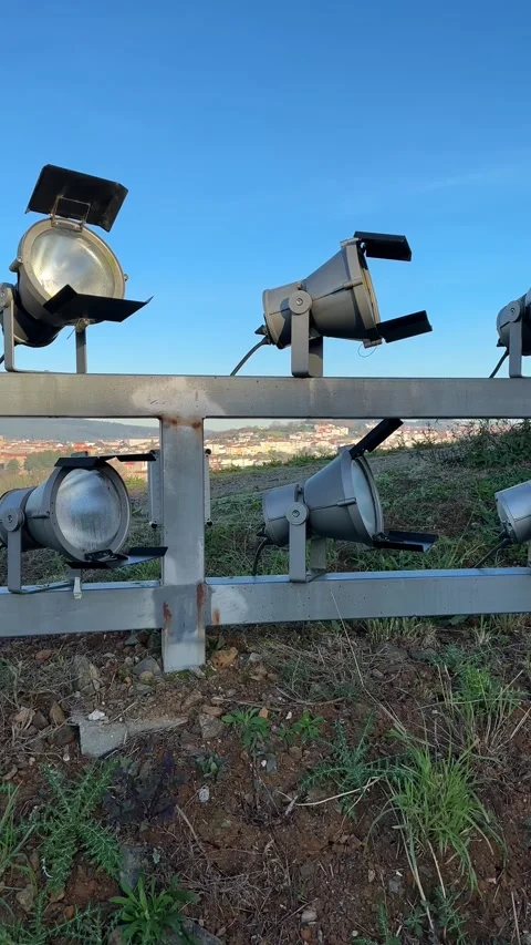 Set of outdoor spotlights Stock Footage 256615977