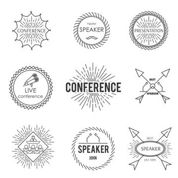 Set of outline emblem Stock Illustration